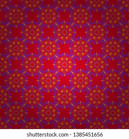 Vector violet, pink and orange Traditional Indian motif seamless pattern.