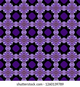 Vector violet, purple and black seamless background pattern with rhombuses.