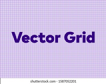 Vector violet purple vertical and horizontal  notebook grid lines background texture. 
