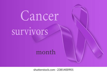 Vector Violet ribbon as symbol of Hodgkin Disease awareness