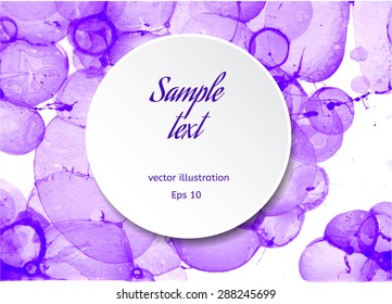 Vector violet watercolor frame with copyspace for your text
