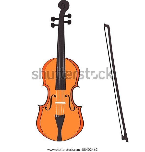 Vector Violin Drawn On White Background Stock Vector (Royalty Free