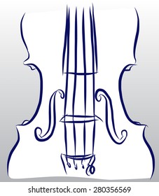 Vector of Violin free hand drawing