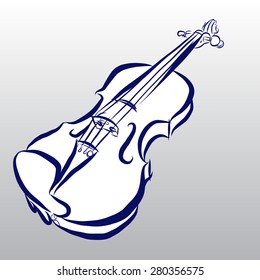 Vector of Violin free hand drawing