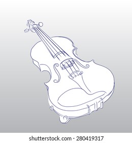 Vector of Violin free hand drawing