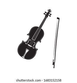 Vector violin icon. Vector illustration of one musical instrument.