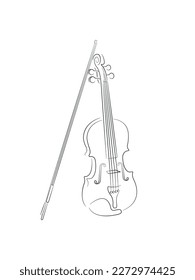 Zeichnung der Vektorgrafik für Violine. Instrumentenzeichnung für Musikdesigns.