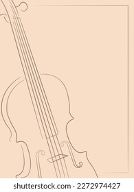 Vector violin illustration drawing. Instrument drawing for music designs.