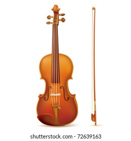vector violin isolated on white background
