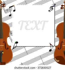 vector violin on sheet music