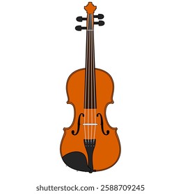 Vector violin on white background 