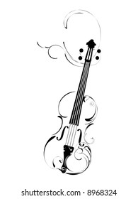 vector violin with pattern and decorations