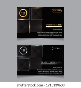 Vector VIP golden and platinum card. Black geometric pattern background with premium design. Luxury and elegant graphic template layout for vip member.