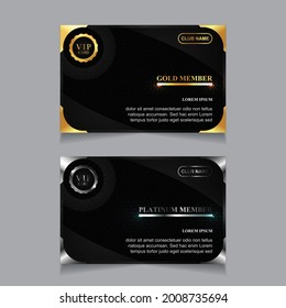 Vector VIP golden and platinum card. Black geometric pattern background with premium design. Luxury and elegant graphic template layout for vip member