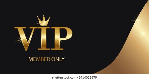 Vector VIP member card, black, with crown and glitter effect.
Premium quality, premium class invitation card poster.