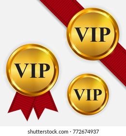 Vector VIP Members Only Gold Sign, Label Template. EPS10