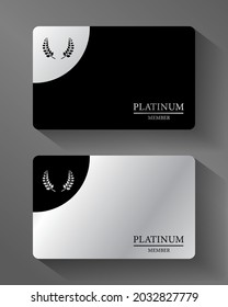 Vector VIP Platinum tarjeta miembro platino y negro ,calidad premium , póster de tarjeta de invitación premium .
