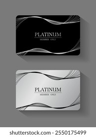 Vector VIP Platino tarjeta de miembro de platino y Negro, calidad premium, premium tarjeta de invitación poster .