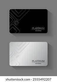 Vector VIP Platinum member card platinum and Black ,premium quality , premium invitation card poster .