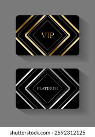 Vector VIP Platinum member card platinum and Black ,premium quality , premium invitation card poster .	
