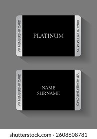 Vector VIP Platinum member card platinum and Black ,premium quality , premium invitation card poster	
