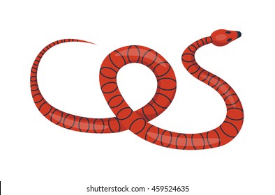 Vector viper flat snake isolated on white background
