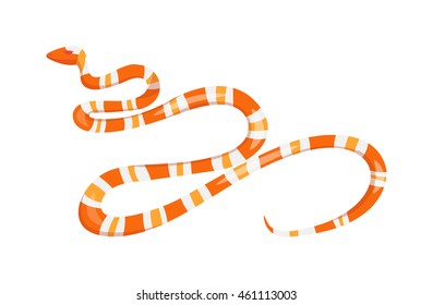 Vector viper flat snake isolated on white background