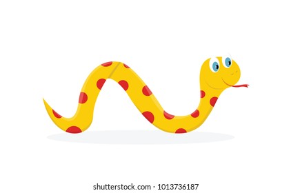 Vector viper smile cartoon character. Cute illustration of reptile for child book.
