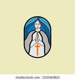 vector the virgin mary logo emblem. suitable for church and religion company