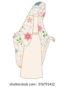 Vector Virgin Mary vintage