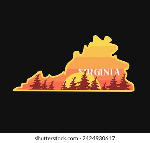 vector of virginia forest in sunset scenery perfect for print, etc