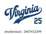 Vector Virginia text typography design for tshirt hoodie baseball cap jacket and other uses vector