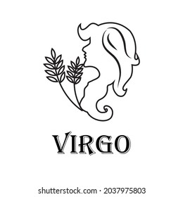 Vector Virgo isolated on white background. Zodiacal Constellations. illustration eps 10.