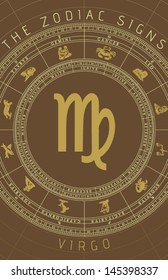 Vector Virgo Zodiac Sign 