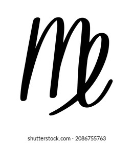 Vector Virgo zodiac sign. Astrology horoscope symbol on white background.