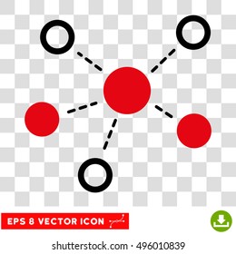 Vector Virtual Links EPS vector pictogram. Illustration style is flat iconic bicolor intensive red and black symbol on a transparent background.