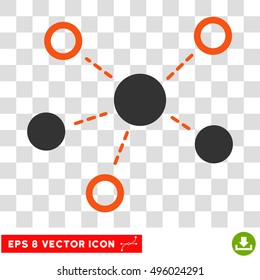 Vector Virtual Links EPS vector pictogram. Illustration style is flat iconic bicolor gray and orange symbol on a transparent background.