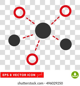 Vector Virtual Links EPS vector pictograph. Illustration style is flat iconic bicolor gray and intensive red symbol on a transparent background.