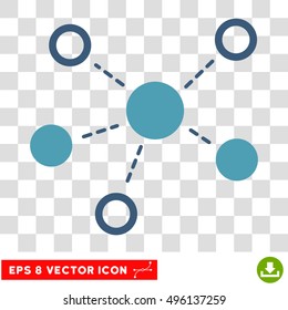 Vector Virtual Links EPS vector pictograph. Illustration style is flat iconic bicolor cyan and blue symbol on a transparent background.