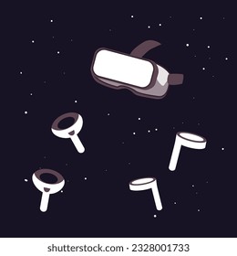 vector virtual reality equipment cartoon style flat vector illustration