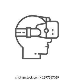 Vector virtual reality glasses line icon. Symbol and sign illustration design. Isolated on white background