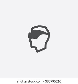 Vector virtual reality head Icon