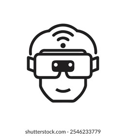 Ícone de realidade virtual vetorial - sobre fundo branco