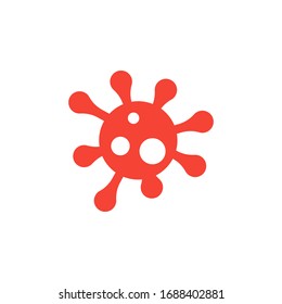 Vector virus, bacteria cell icon. Infection pandemic warning vector illustration. Red prohibit sign.