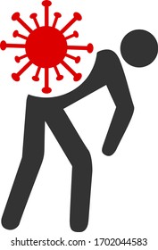 Vector virus carrier flat icon. Vector pictograph style is a flat symbol virus carrier icon on a white background.