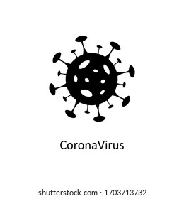 Vector virus concept inscription typography design logo. Dangerous virus vector illustration. Covid-19. Coronavirus. 
