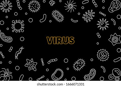 Vector Virus vector concept minimal illustration or frame in thin line style