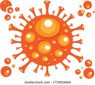 Vector Virus covid-19 with orange color