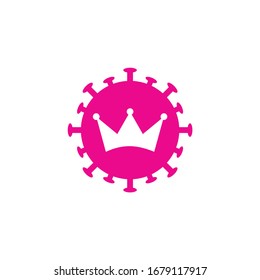Vector Virus crown Logo Icon Design Template
