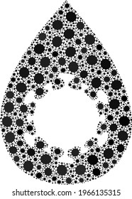 Icono de mosaico del virus del virus vectorial de caída del coronavirus diseñado para fines clínicos. El mosaico de caída de virus está organizado de partes de infección covida al azar.